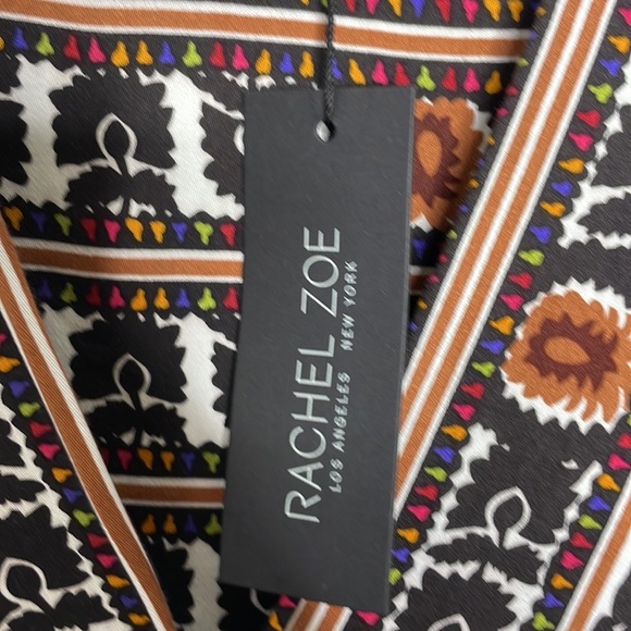 NWT RACHEL ZOE FLORAL TAPESTRY PRINT PUFF-SLEEVE TOP w/ 1 HOOK FRONT SZ S - Picture 9 of 11